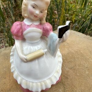 Vintage Royal Doulton Pink and White Cookie Porcelain Figurine